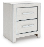 Picture of White and Black Finish Two Drawer Night Stand