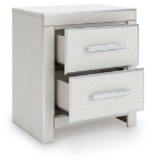 Picture of White and Black Finish Two Drawer Night Stand