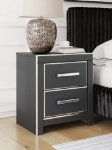 Picture of White and Black Finish Two Drawer Night Stand