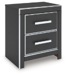 Picture of White and Black Finish Two Drawer Night Stand
