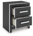 Picture of White and Black Finish Two Drawer Night Stand