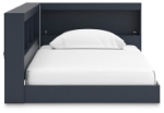 Picture of Navy Blue Twin Bookcase Storage Bed