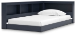 Picture of Navy Blue Twin Bookcase Storage Bed