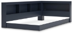 Picture of Navy Blue Twin Bookcase Storage Bed