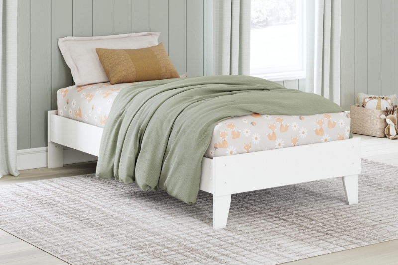 Picture of White Twin Platform Bed