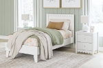 Picture of White Twin Platform Bed with Headboard
