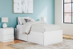 Picture of White Twin Platform Bed W/Storage or W/o Storage