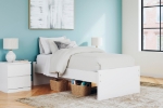 Picture of White Twin Platform Bed W/Storage or W/o Storage