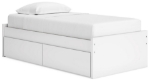 Picture of White Twin Platform Bed W/Storage or W/o Storage
