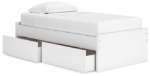 Picture of White Twin Platform Bed W/Storage or W/o Storage