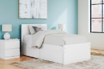 Picture of White Twin Platform Bed with Headboard and W/Storage or W/o Storage