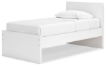 Picture of White Twin Platform Bed with Headboard and W/Storage or W/o Storage