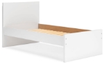 Picture of White Twin Platform Bed with Headboard and W/Storage or W/o Storage