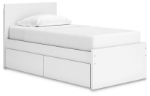 Picture of White Twin Platform Bed with Headboard and W/Storage or W/o Storage