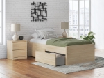 Picture of Natural Twin Platform Bed W/Storage or W/o Storage