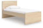 Picture of Natural Twin Platform Bed with Headboard and W/Storage or W/o Storage
