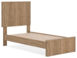 Picture of Warm Natural Brown Twin Panel/Platform Bed