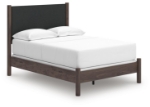 Picture of Brown Full Upholstered Panel and Platform Bed