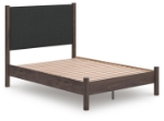 Picture of Brown Full Upholstered Panel and Platform Bed