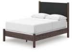 Picture of Brown Full Upholstered Panel and Platform Bed