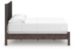 Picture of Brown Full Upholstered Panel and Platform Bed
