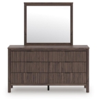Picture of Brown Six Drawer Dresser & Mirror