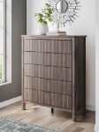 Picture of 42.24" W Brown Five Drawer Wide Chest