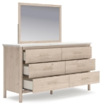 Picture of Dresser and Mirror in Tan Finish