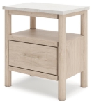 Picture of One Drawer Night Stand in Tan Finish
