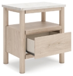 Picture of One Drawer Night Stand in Tan Finish