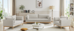Picture of Linen Textured Fabric Loveseat, Sofa and Chair