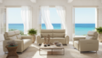 Picture of Genuine Leather Cream Sofa