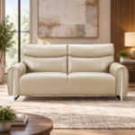 Picture of Genuine Leather Cream Sofa