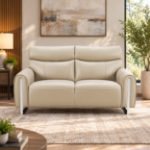 Picture of Genuine Leather Cream Loveseat