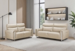 Picture of Genuine Leather Cream Loveseat