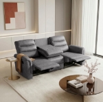 Picture of Leather Reclining Sofa in Brown, Grey and Taupe Finish