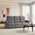 Picture of Leather Reclining Sofa in Brown, Grey and Taupe Finish