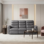 Picture of Leather Reclining Sofa in Brown, Grey and Taupe Finish