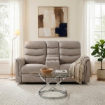 Picture of Leather Reclining Loveseat in Brown, Grey and Taupe Finish