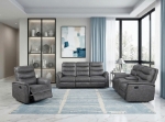 Picture of Leather Reclining Loveseat in Brown, Grey and Taupe Finish