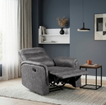 Picture of Leather Reclining Chair in Brown, Grey and Taupe Finish