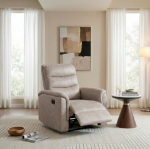 Picture of Leather Reclining Sofa, Loveseat and Chair in Brown, Grey and Taupe Finish