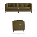 Picture of Vegan Velvet Channel Tufted Sofa