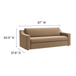Picture of Velvet Alabaster, Taupe, Cadet Blue and Chocolate Brown Finish Modern Sofa