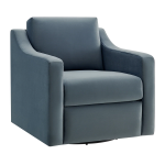 Picture of Velvet  Taupe, Alabaster, Cadet Blue and Chocolate Brown Finish Modern Armchair