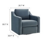 Picture of Velvet  Taupe, Alabaster, Cadet Blue and Chocolate Brown Finish Modern Armchair