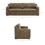 Picture of 87 Inch Vegan Leather Sofa in Toast and Mushroom Finish