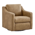 Picture of Vegan Leather Swivel Armchair in Toast and Mushroom Finish