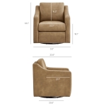 Picture of Vegan Leather Swivel Armchair in Toast and Mushroom Finish