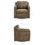 Picture of Vegan Leather Swivel Armchair in Toast and Mushroom Finish